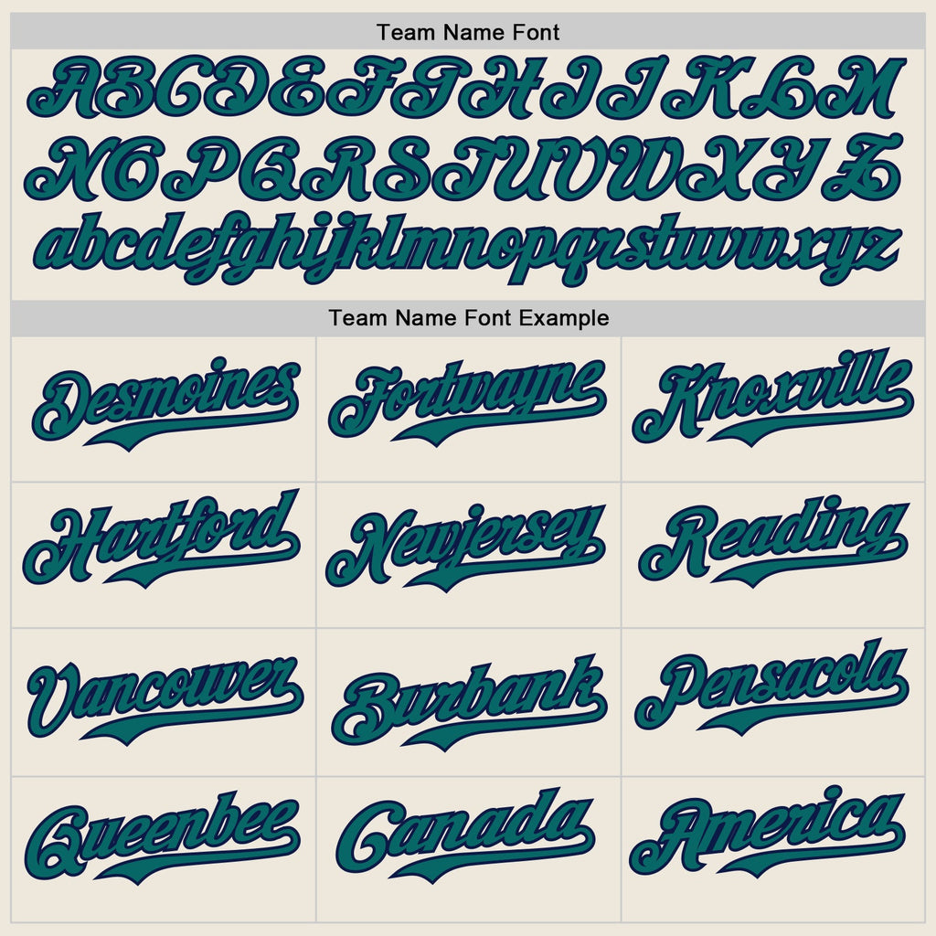 Custom Cream Teal Pinstripe Navy Authentic Two Tone Baseball Jersey