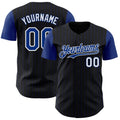 Custom Black Royal Pinstripe White Authentic Two Tone Baseball Jersey