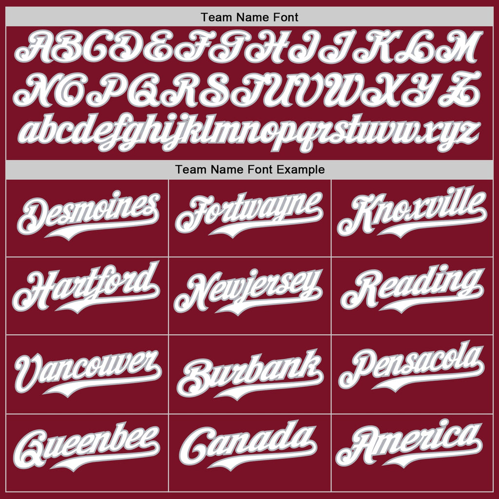Custom Crimson Gray Pinstripe White Authentic Two Tone Baseball Jersey