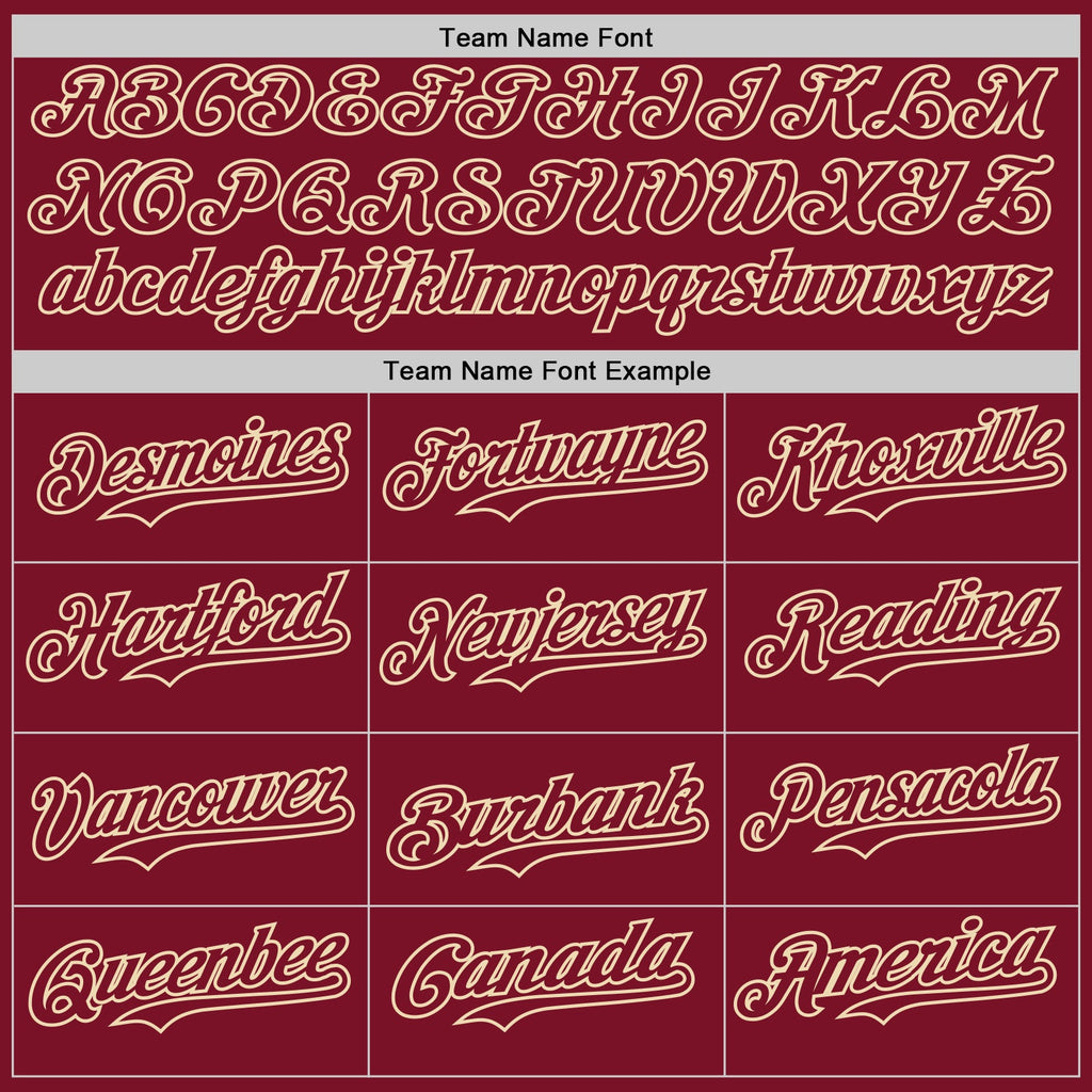 Custom Crimson Cream Pinstripe Cream Authentic Two Tone Baseball Jersey