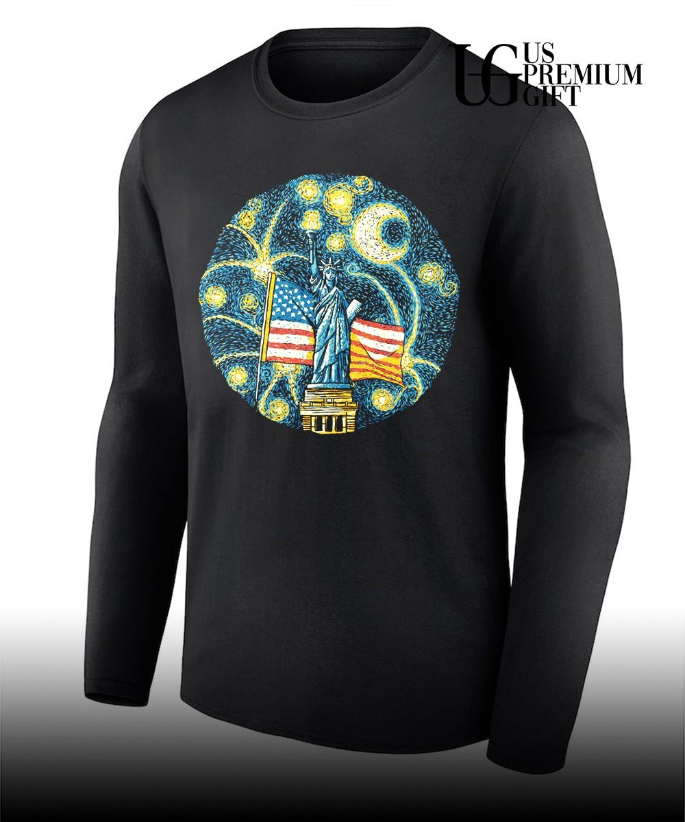 USA flag Firework Starry Night shirt