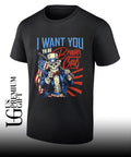 Uncle Sam Skeleton I want you to be brave one United States American flag shirt