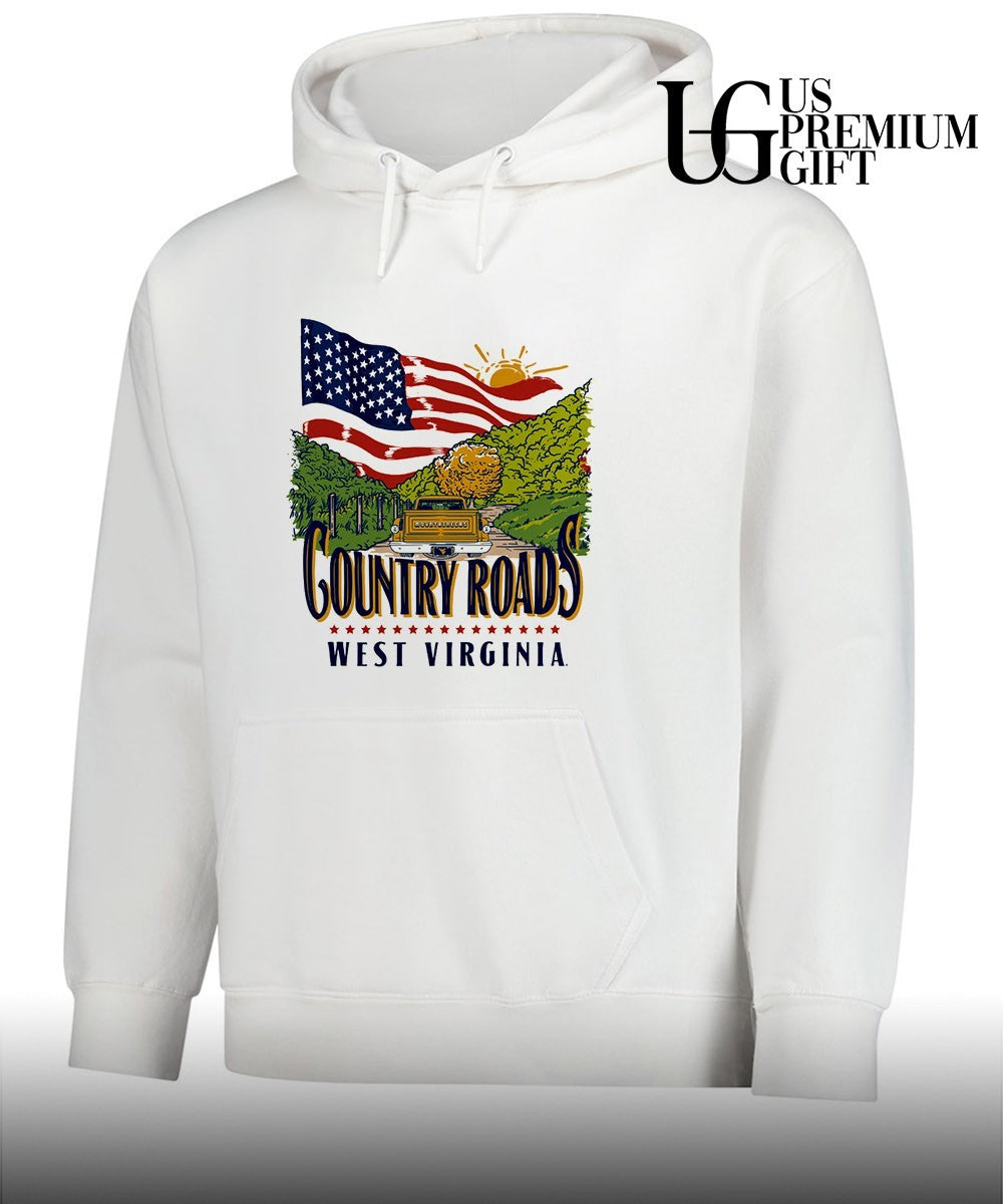 West Virginia Mountaineers Country Roads American USA flag shirt