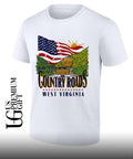 West Virginia Mountaineers Country Roads American USA flag shirt