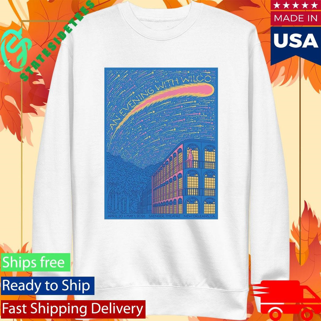 Wilco New Orleans Los Angeles 2026 Shows Poster At Saenger Theatre On April 30 And May 1 2026 T-Shirt