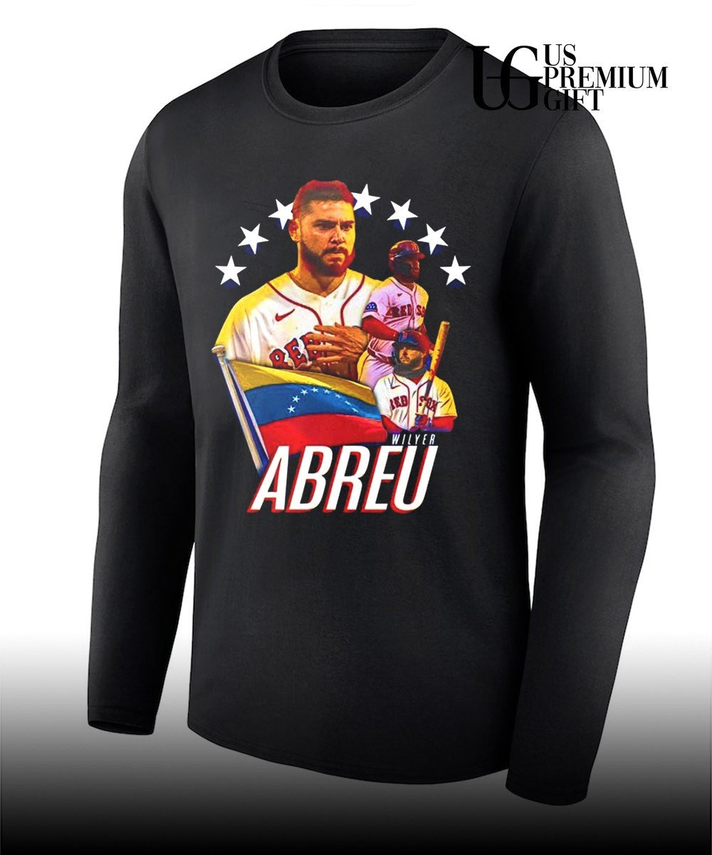 Wilyer Abreu Boston Red Sox Venezuela flag signatures shirt