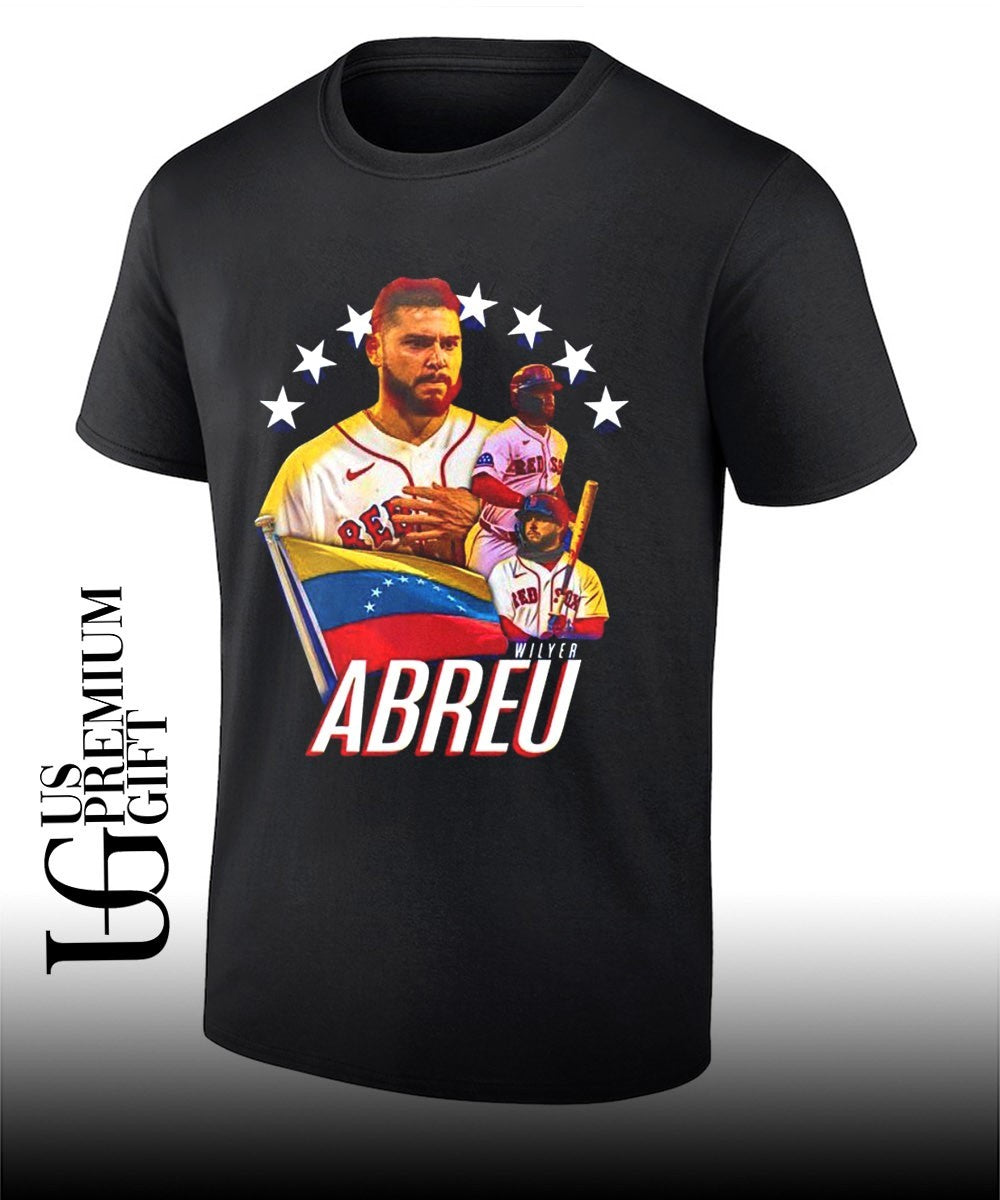 Wilyer Abreu Boston Red Sox Venezuela flag signatures shirt