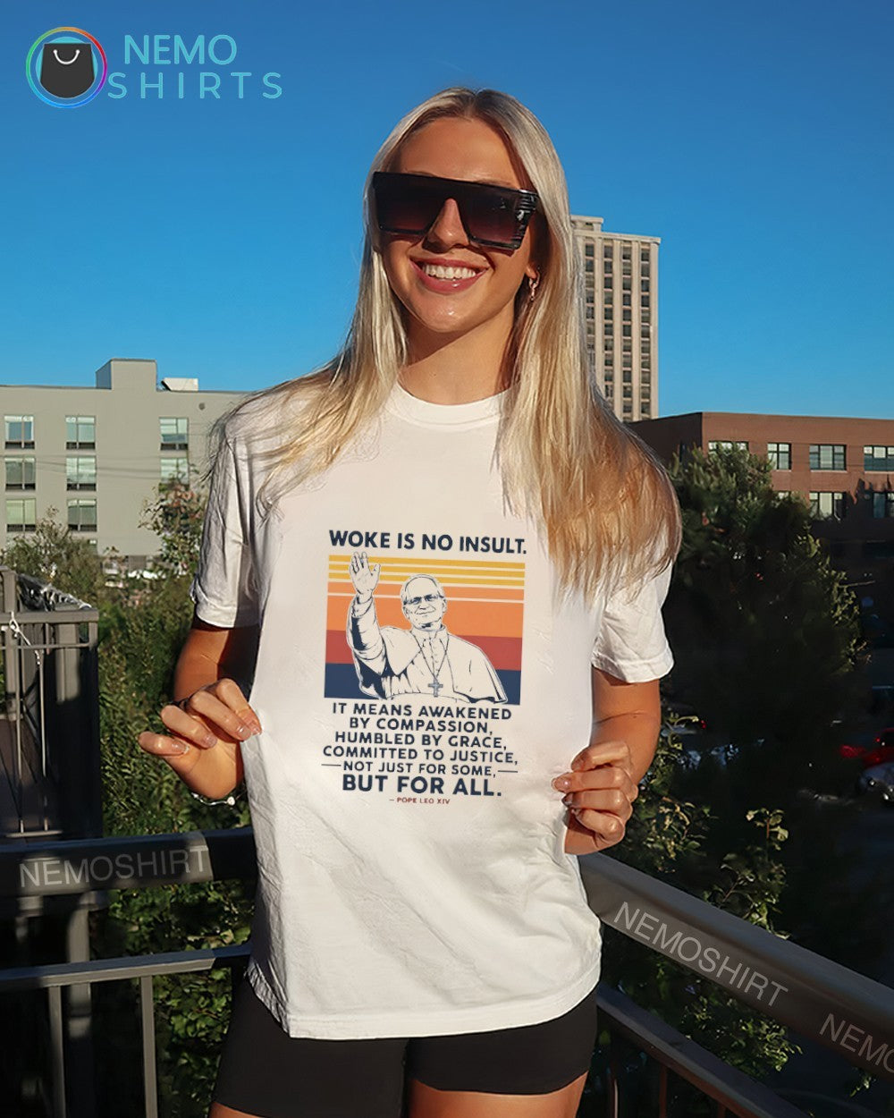 Woke is no insult it means awakened by compassion humbled by grace shirt