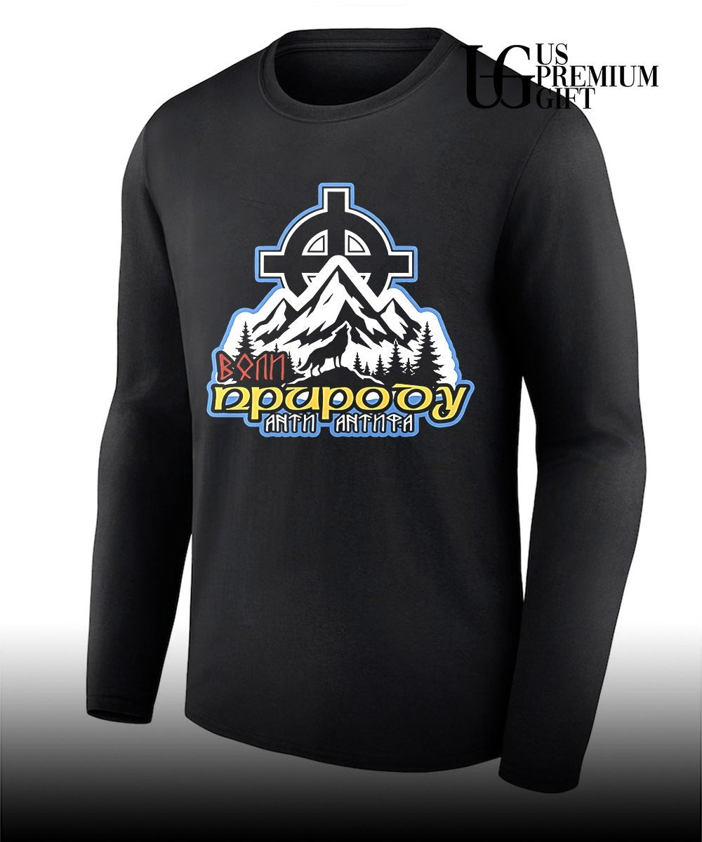 Wolf Prirodu Anth Anthpa Mountain Celtic Cross shirt