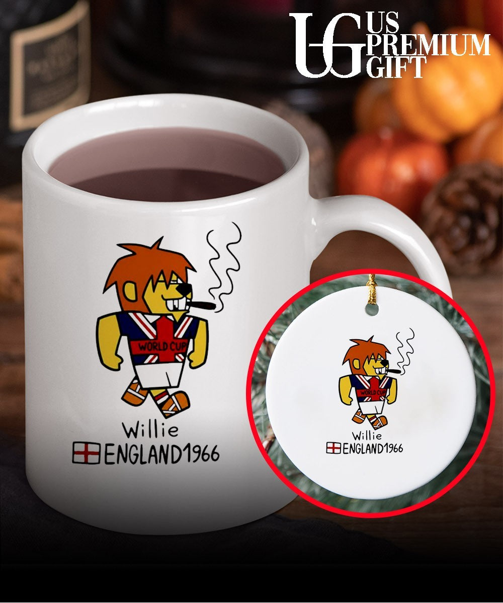 World Cup Willie England 1966 mascot cartoon smoking Cigar Soccer Tournament shirt