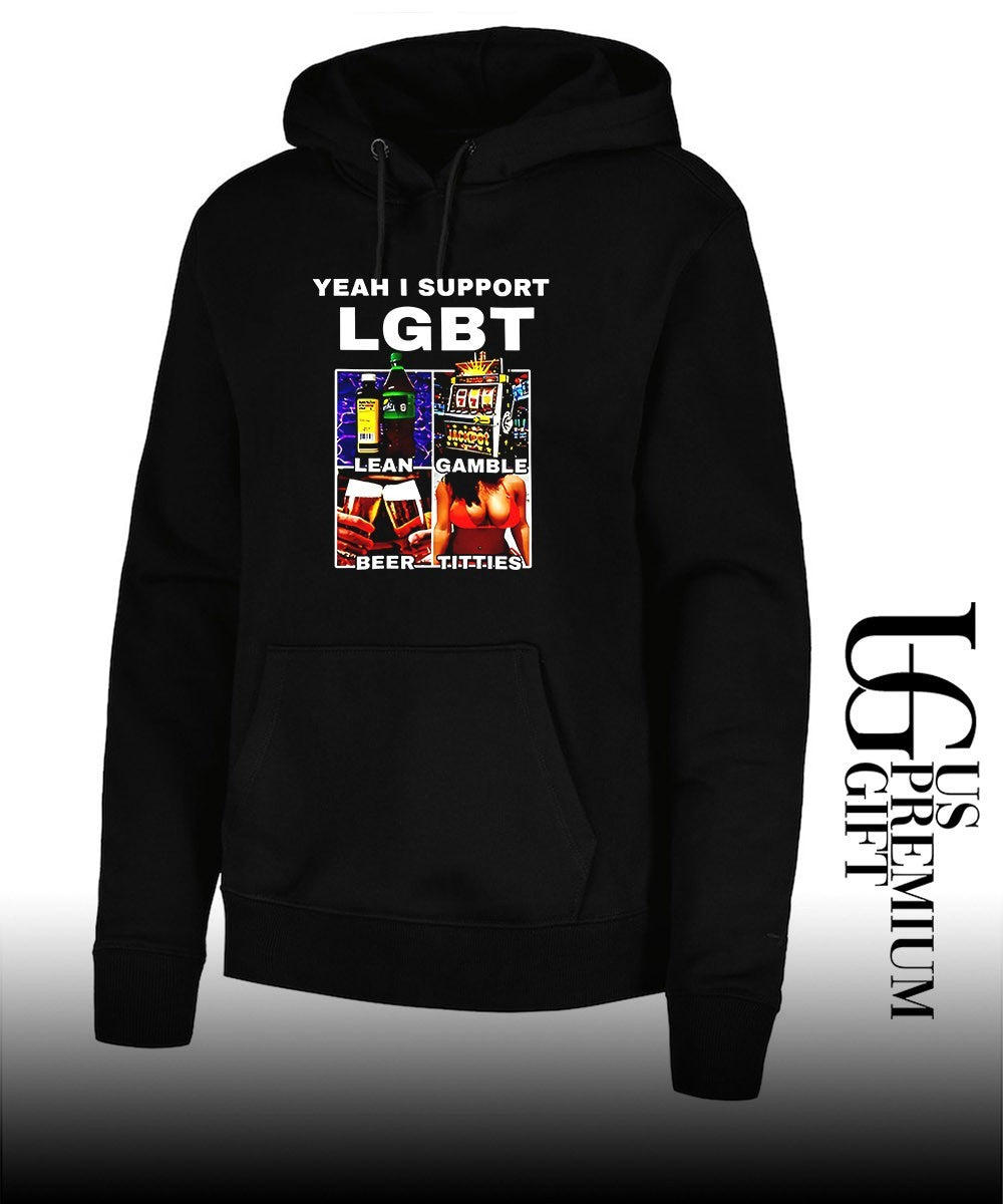 Yeah I Support LGBT Lean Gamble Beer Titties graphic shirt