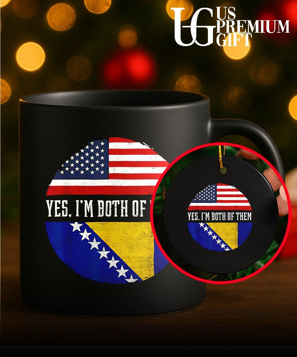 Yes I’m Both of Them United States and Bosnia-Herzegovina flag shirt