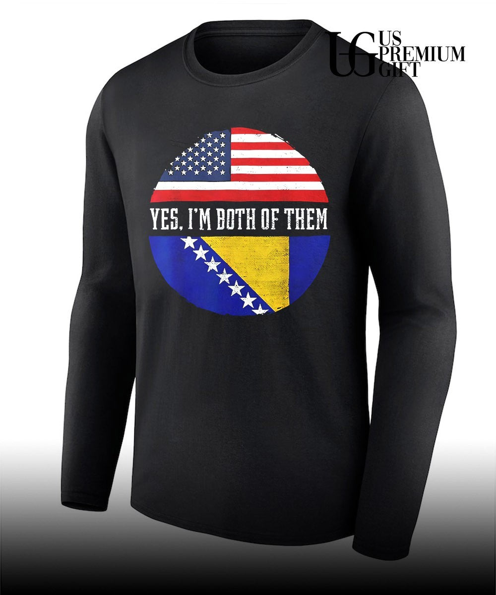 Yes I’m Both of Them United States and Bosnia-Herzegovina flag shirt