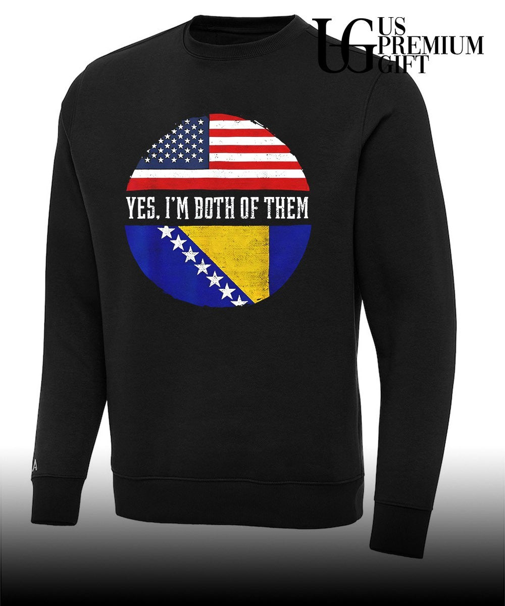 Yes I’m Both of Them United States and Bosnia-Herzegovina flag shirt
