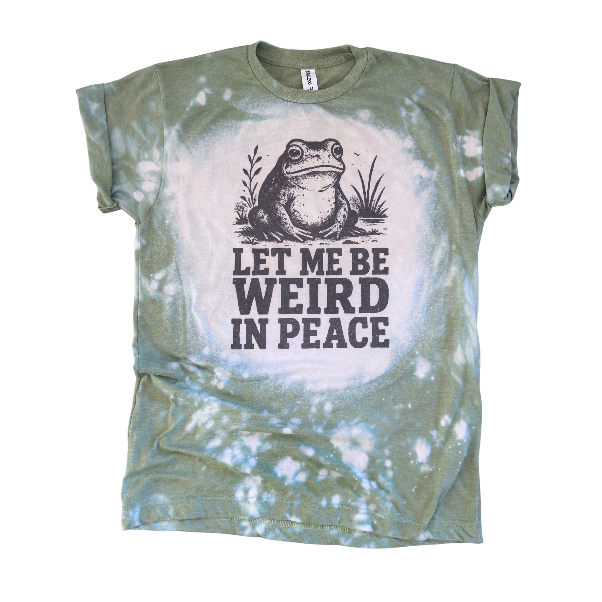 Let Me Be Weird In Peace Frog Graphic Bleached Tee