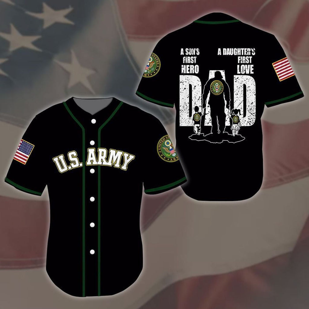 Army Dad And Son Daughter Baseball Tee Jersey Shirt - Gift for Men Women - lylyprint.com