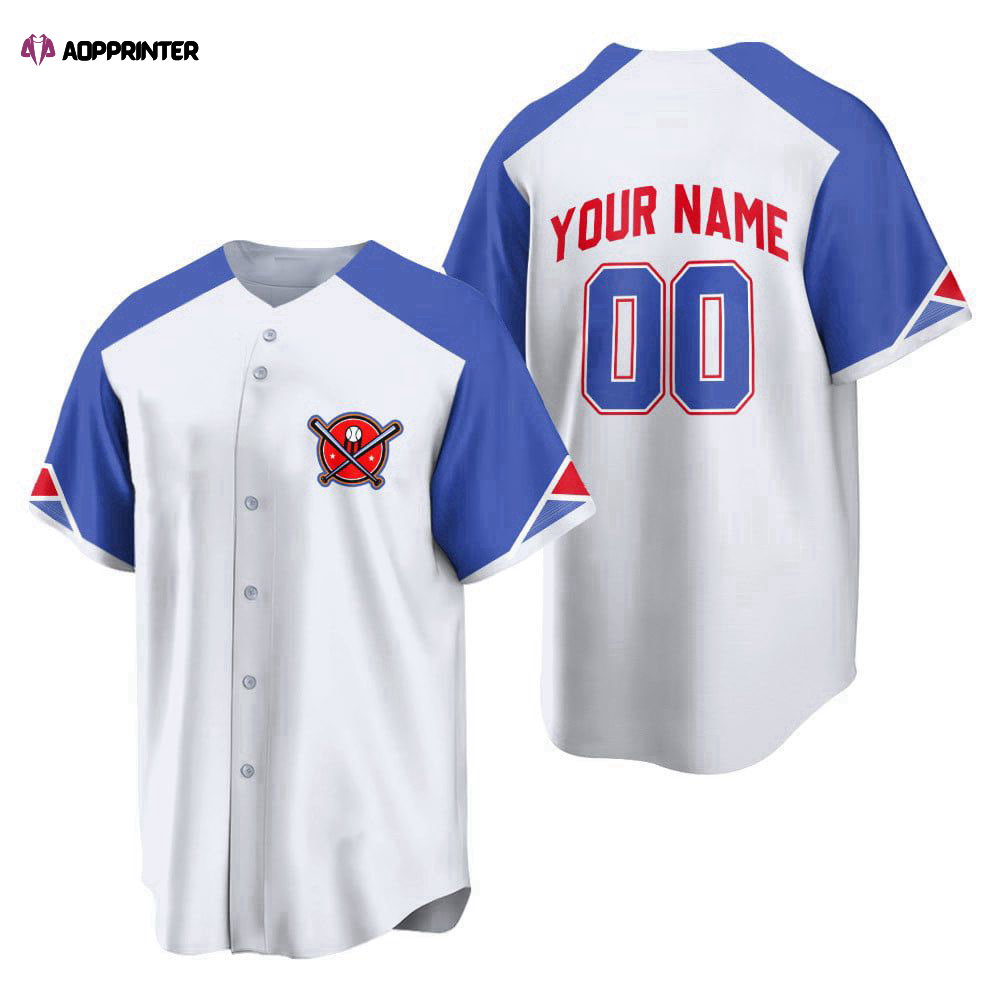 Atlanta White And Blue Print Baseball Jersey Customized Name And Number - Aopprinter