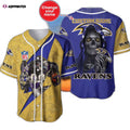 Baltimore Ravens Baseball Jersey Shirt Skull Custom Name, Gift For Men Women - Aopprinter