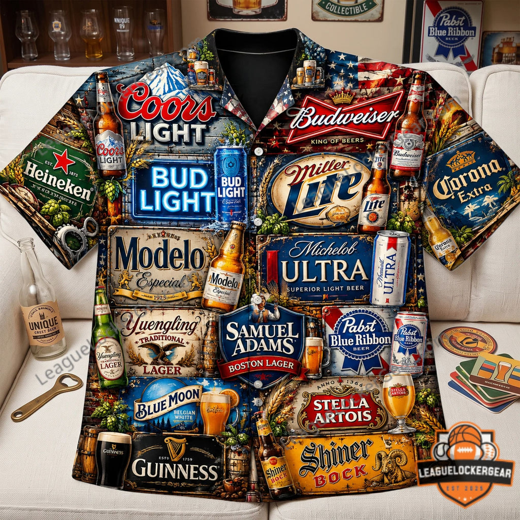 Beer Brand Drinking Hawaiian Shirt