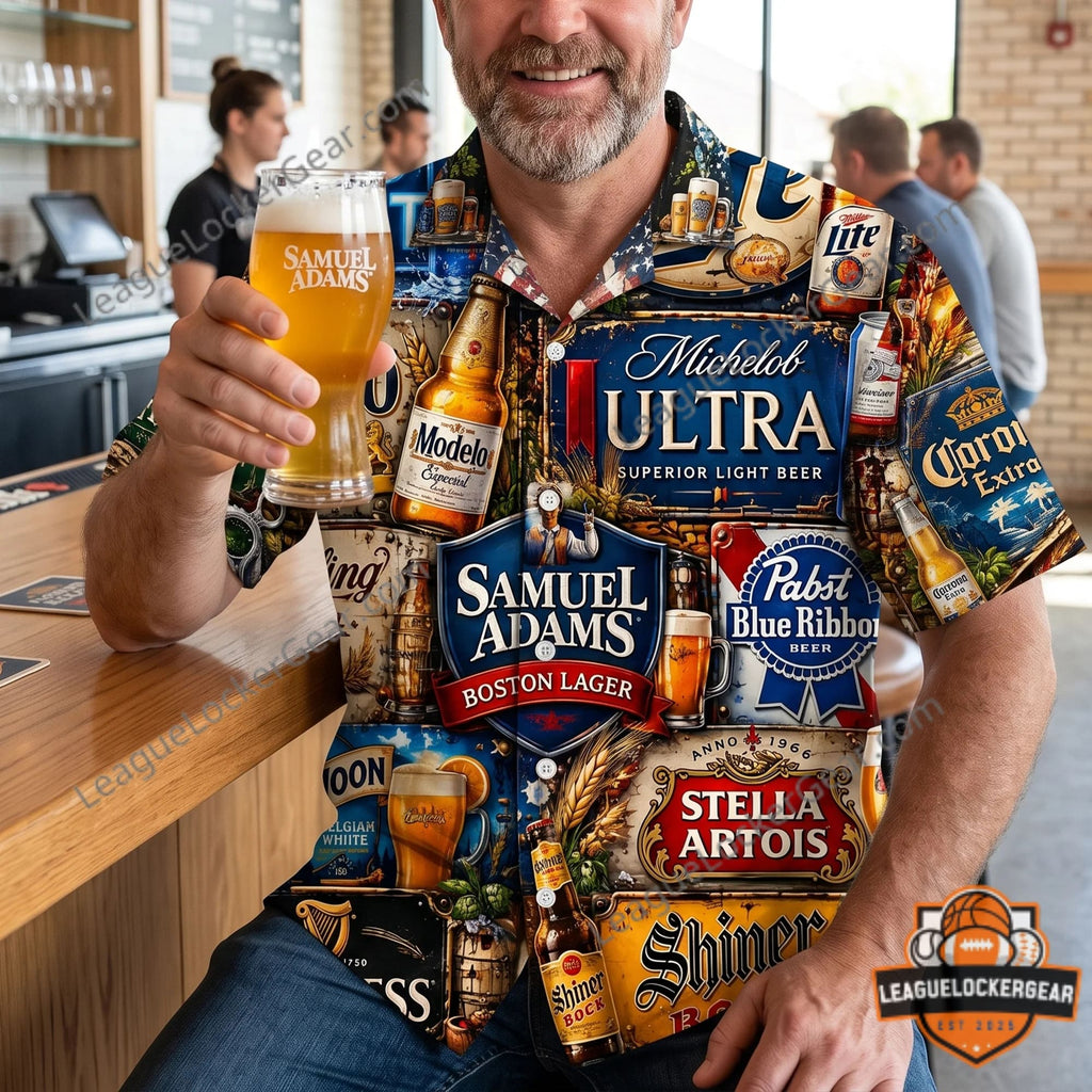 Beer Brand Drinking Hawaiian Shirt