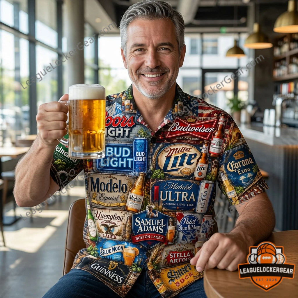 Beer Brand Drinking Hawaiian Shirt