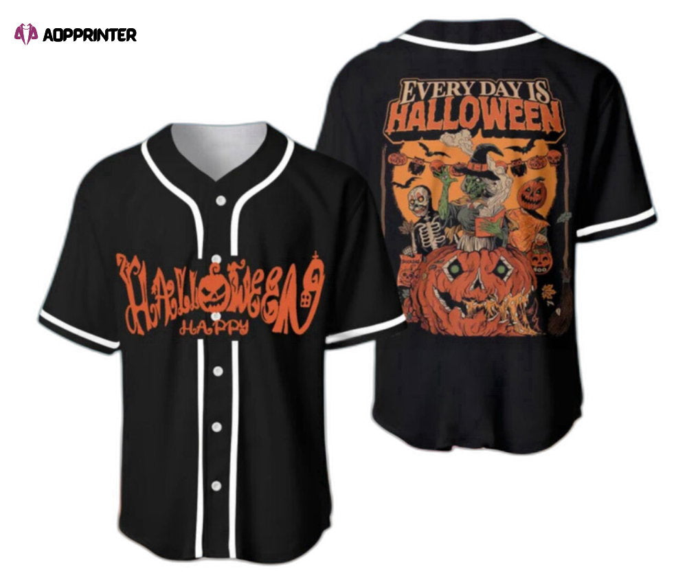 Black Happy Halloween Baseball Jersey Shirt, Perfect Holiday Gift For Adult, Youth, Kids - Aopprinter