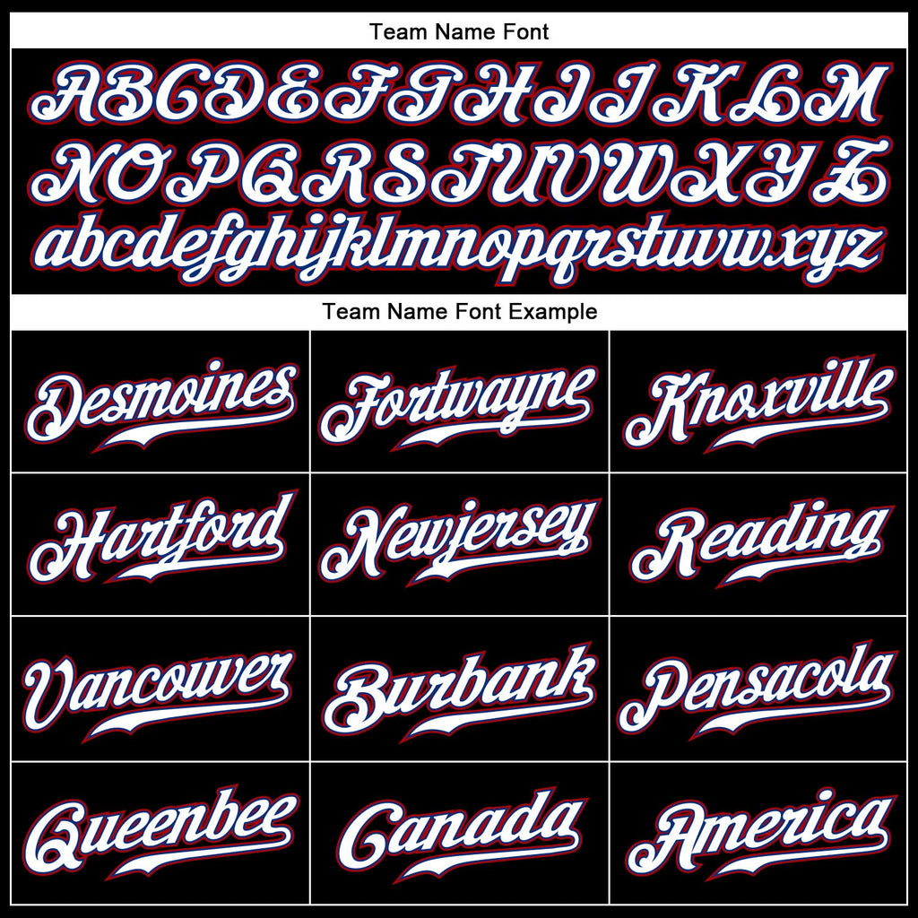 Custom Black Royal Pinstripe White-Red Authentic Baseball Jersey