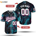 Stylish Blue Pink Gradient MLB Baseball Jersey - Team MLB Collection - Gift for Men Women - lylyprint.com
