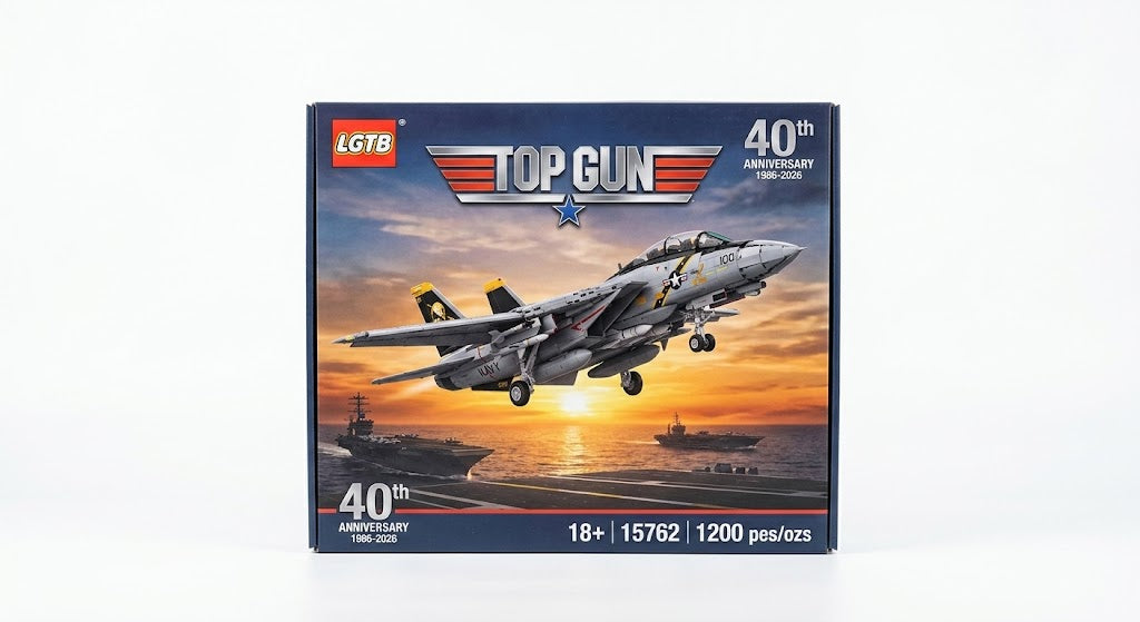 Gun 40th Anniversary 1986-2026 LEGO F-14 Tomcat Set – (Include Box)
