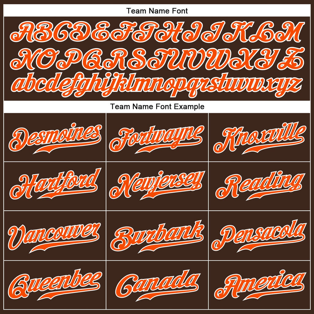 Custom Brown White Pinstripe Orange-White Authentic Baseball Jersey
