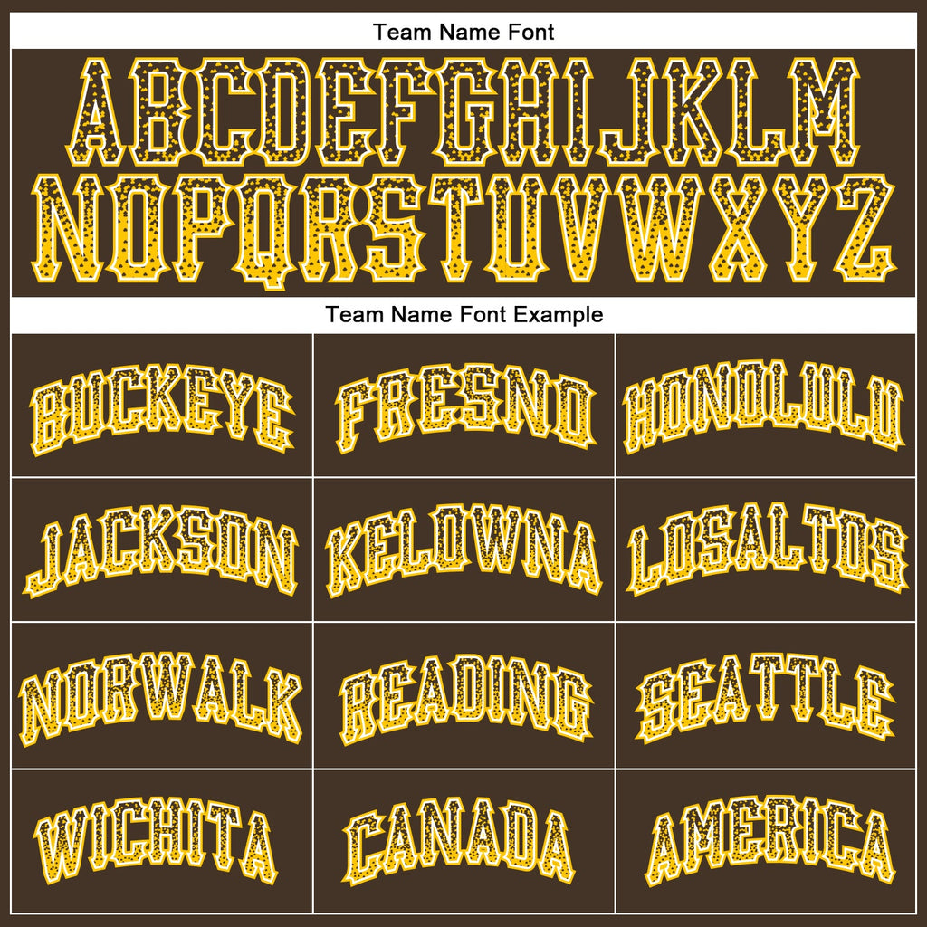 Custom Brown Gold-White Authentic Drift Fashion Baseball Jersey
