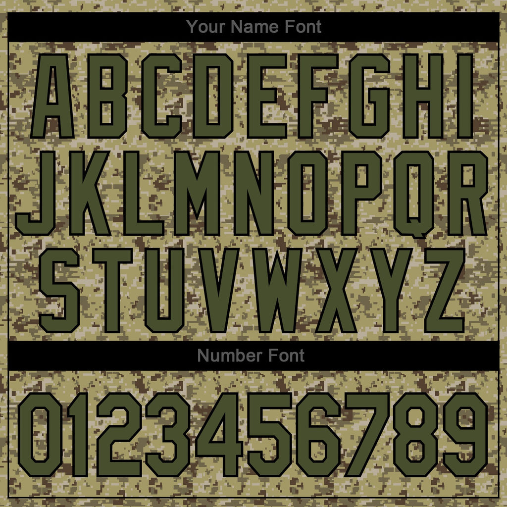 Custom Camo Olive-Black Authentic Salute To Service Baseball Jersey