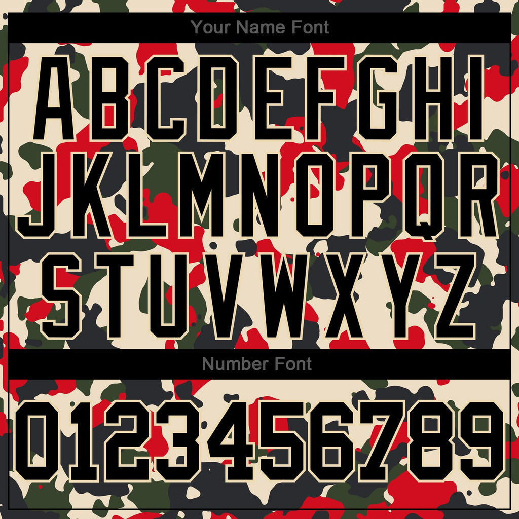 Custom Camo Black-Cream 3D Authentic Salute To Service Baseball Jersey