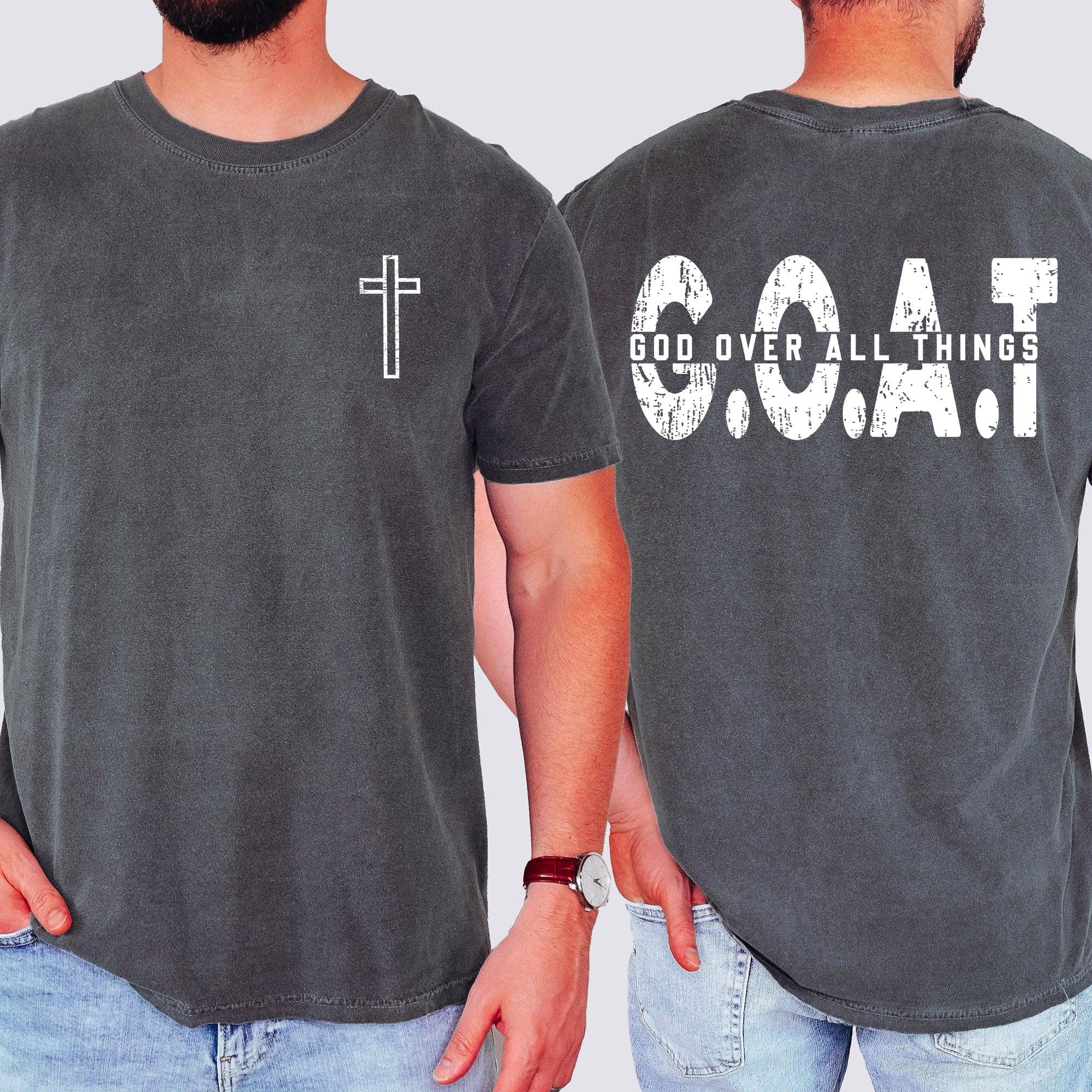 Goat, God Over All Things Cross Christian Jesus Faith Tshirt
