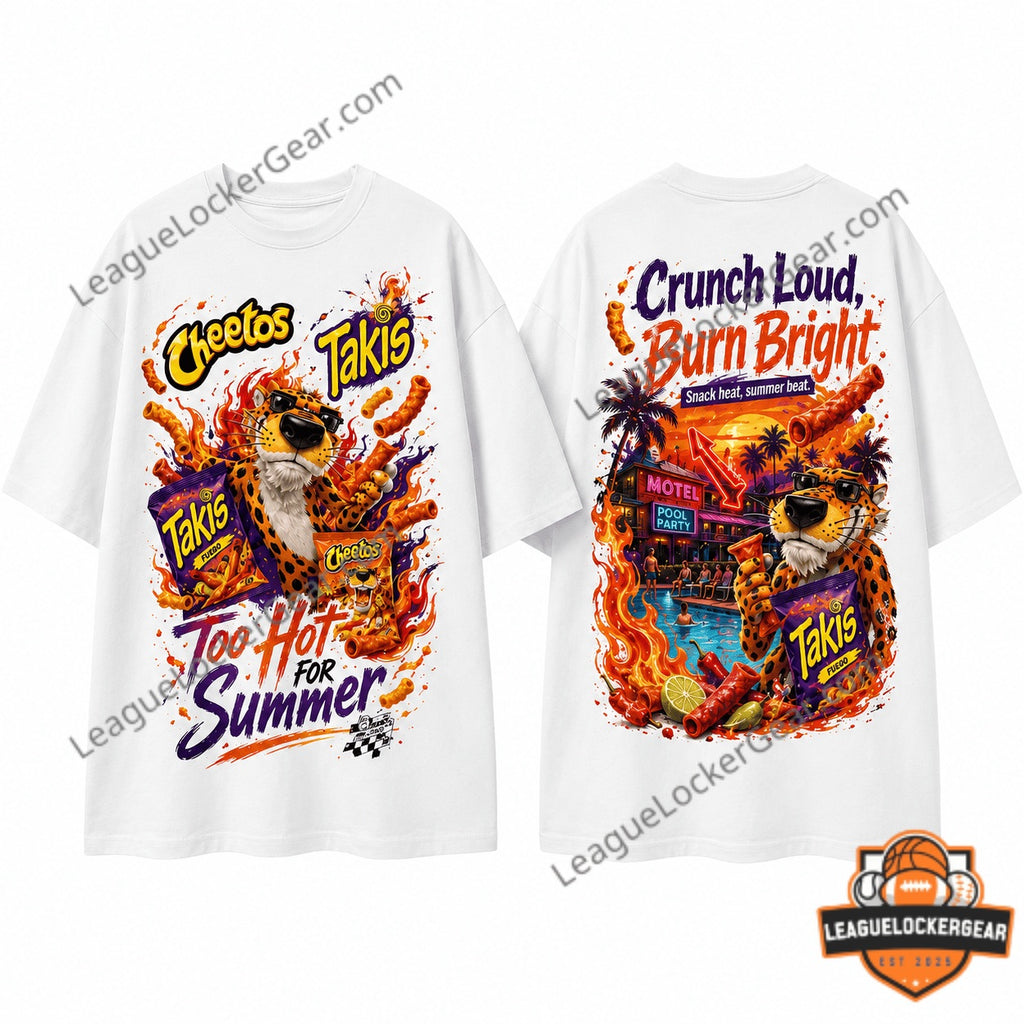 Cheetos Takis Too Hot For Summer Pool Party Cheetah T-Shirt