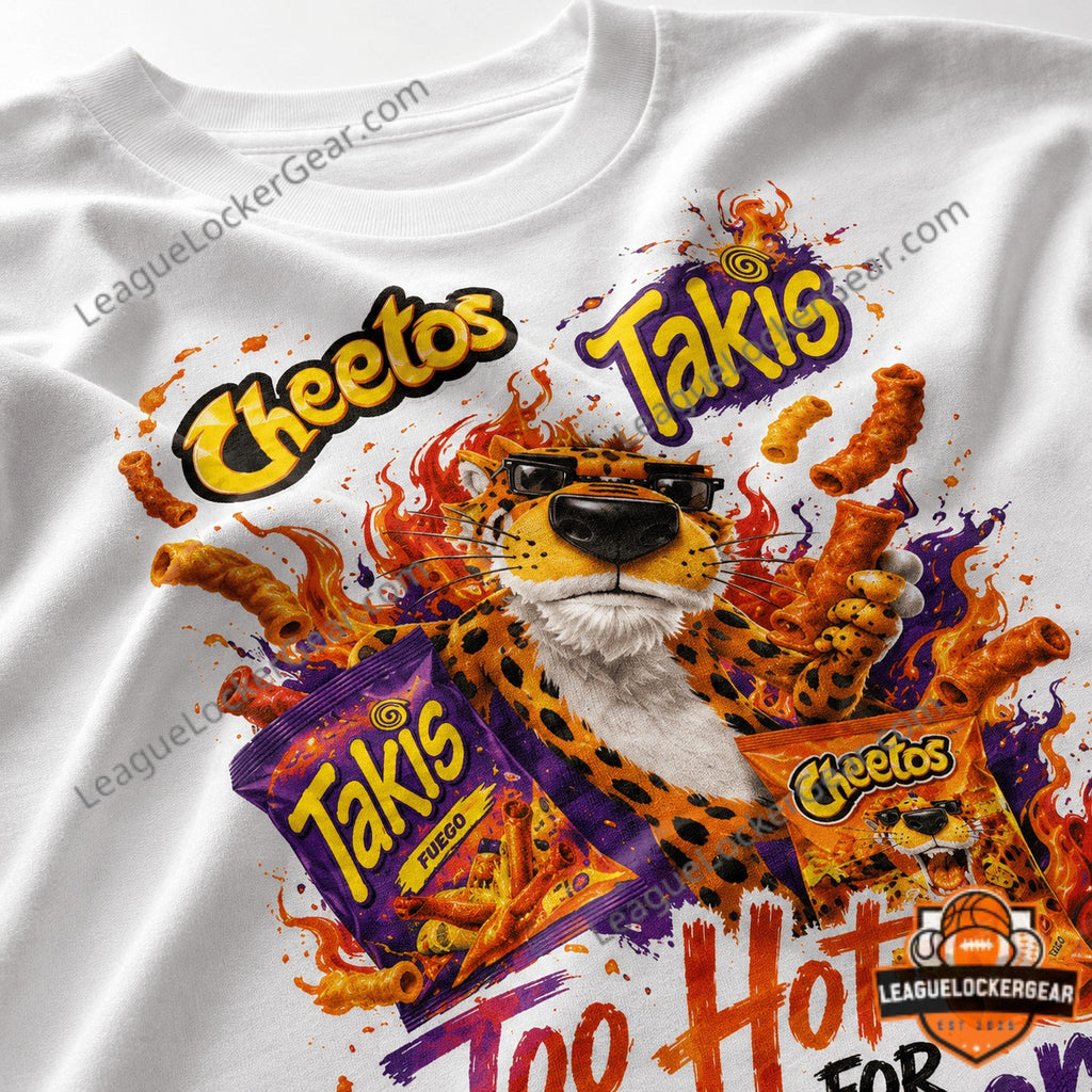 Cheetos Takis Too Hot For Summer Pool Party Cheetah T-Shirt