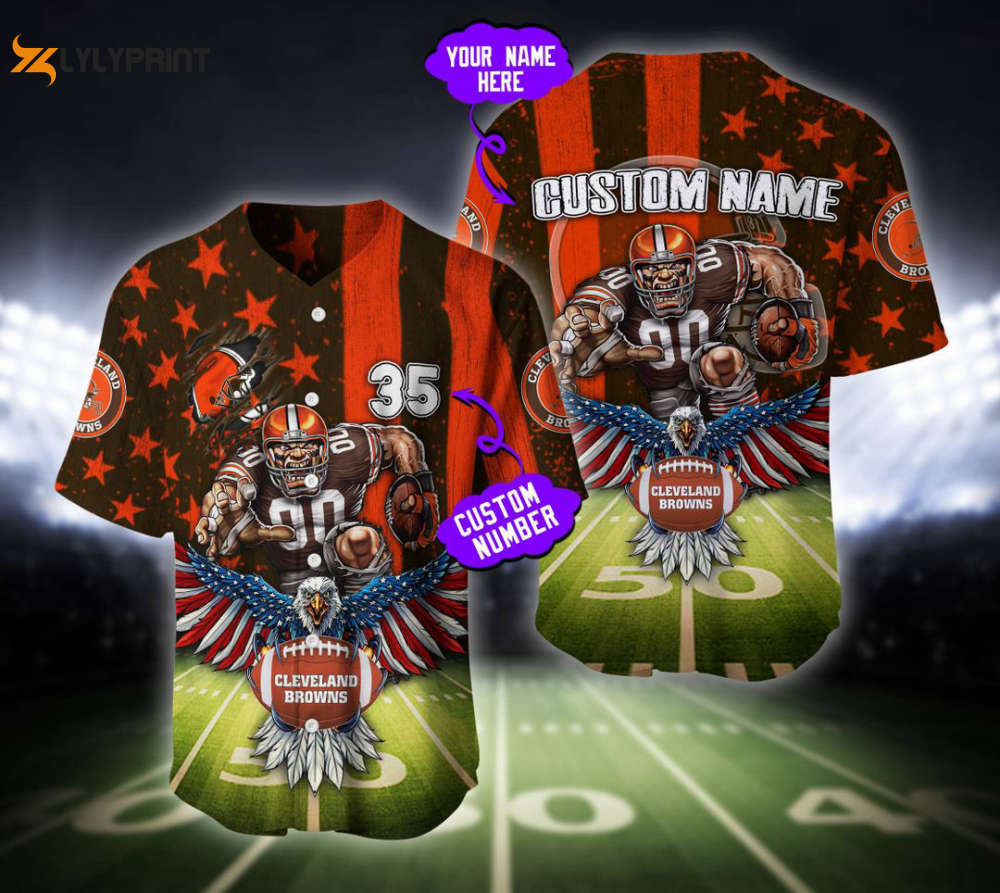 Cleveland Browns Baseball Jersey Custom Name And Number Fan Gifts - lylyprint.com