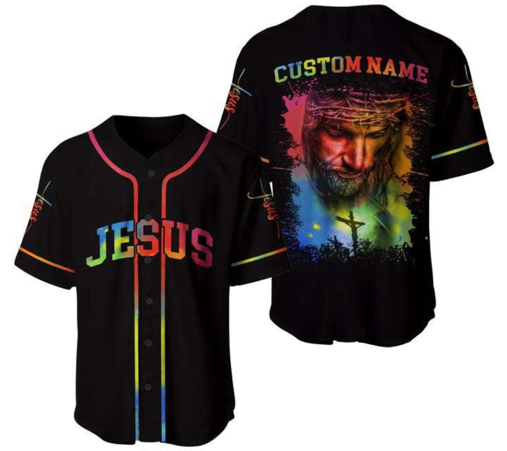 Colorful Jesus Baseball Jersey Vibrant Unisex Design Full Size S-5XL - Aopprinter