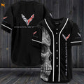 Corvette Skull Baseball Jersey - lylyprint.com