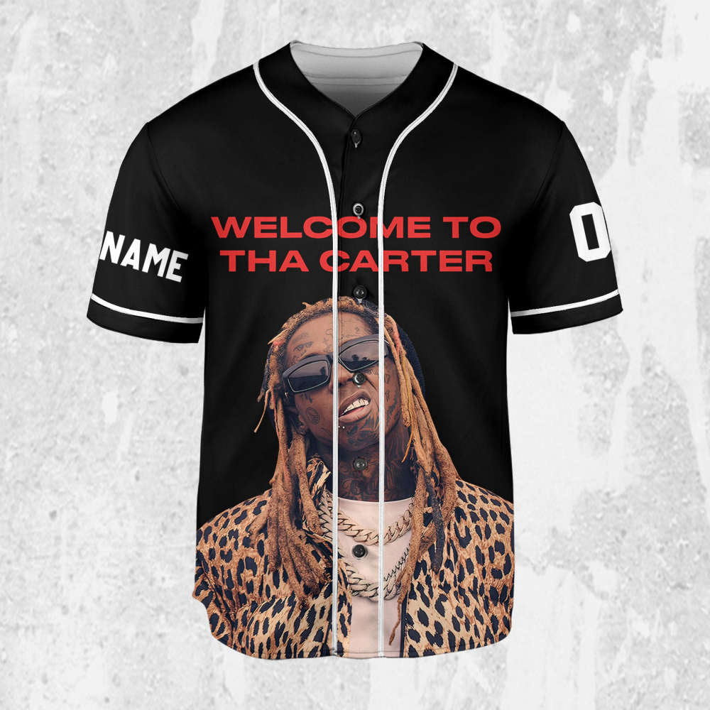 Custom Black Color Lil Wayne Baseball Jersey - Personalize Your Welcome to Tha Carter Music Style - Aopprinter