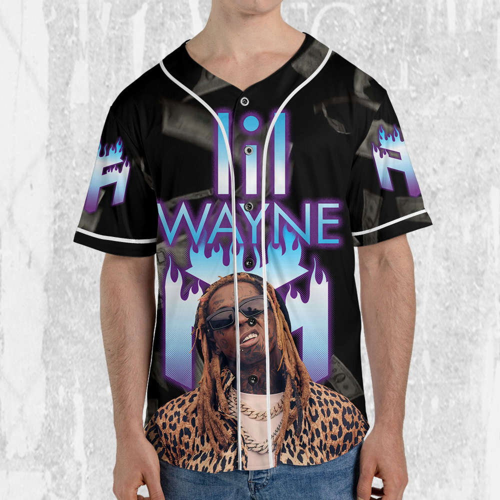 Custom Lil Wayne Flames Baseball Jersey - Personalize Your Young Money Rap Shirt - Aopprinter