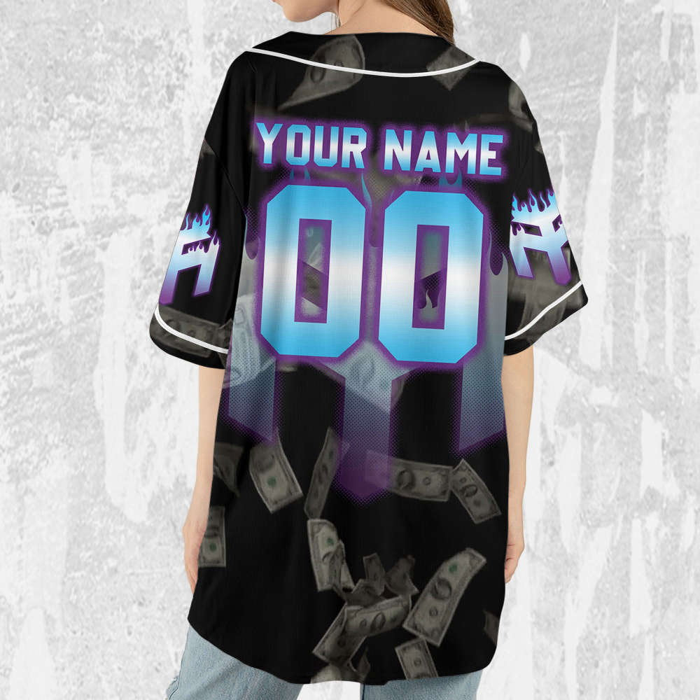 Custom Lil Wayne Flames Baseball Jersey - Personalize Your Young Money Rap Shirt - Aopprinter