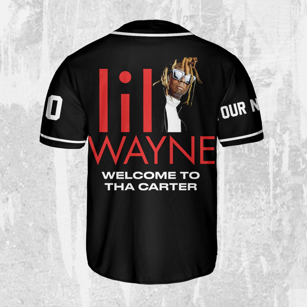 Custom Lil Wayne Welcome to Tha Carter Jersey: Black & Red Baseball Music Shirt - Aopprinter
