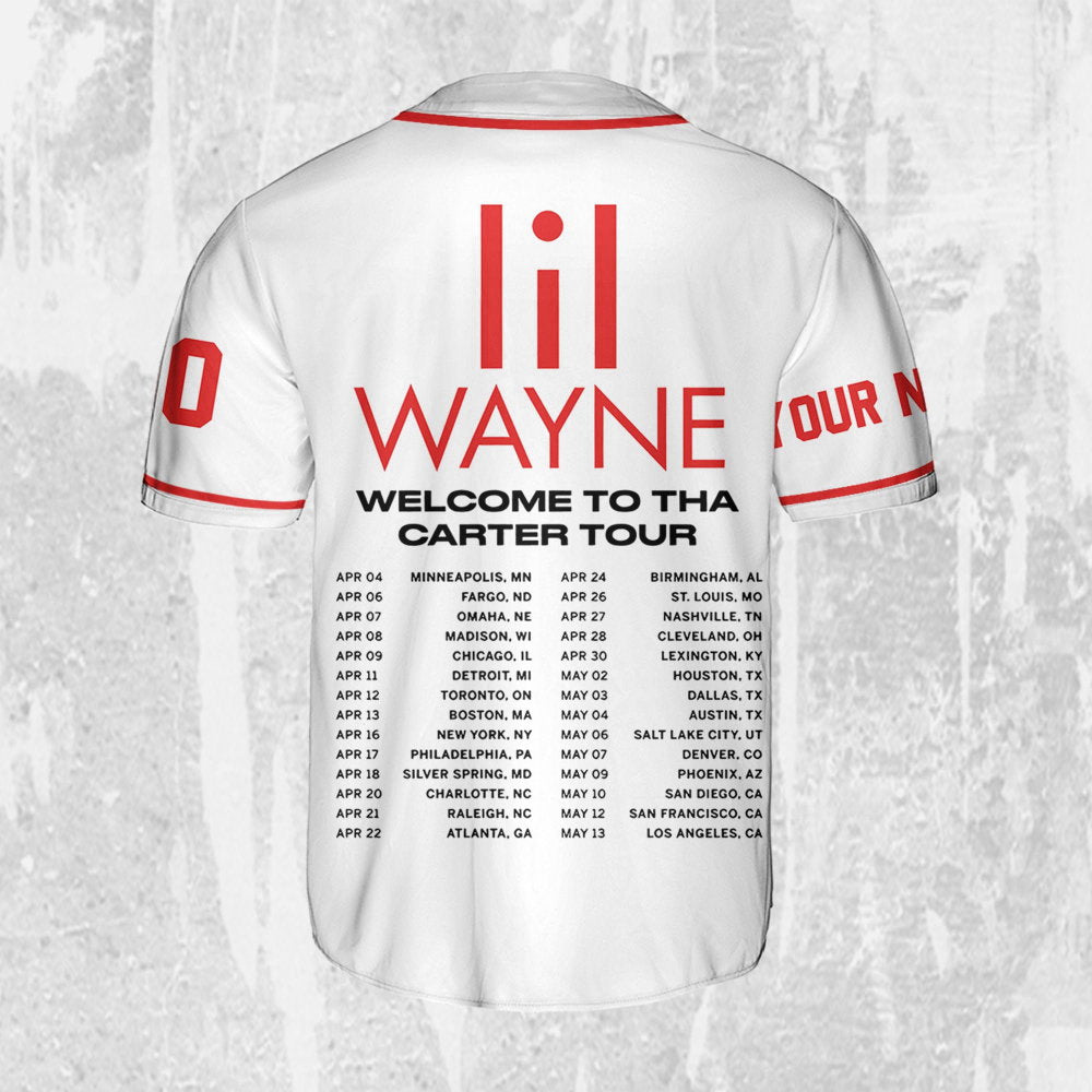 Custom Lil Wayne Welcome to Tha Carter White Jersey - Personalized Rap Shirt & Music Baseball Jersey - Aopprinter
