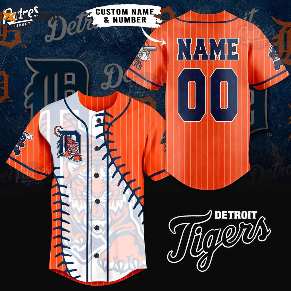 Show Your Tigers Pride with our Custom MLB Detroit Tigers Orange Baseball Jersey! - lylyprint.com