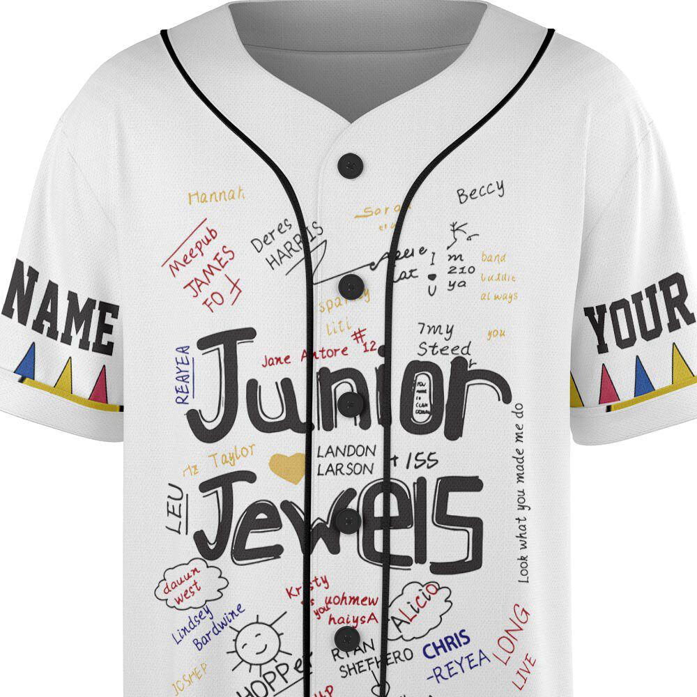 Custom Name And Number Junior Jewels Music Baseball Jersey - lylyprint.com