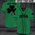 Custom Name Irish Green Baseball Jersey | Colorful | Adult Unisex | S - 5XL Full Size - Aopprinter