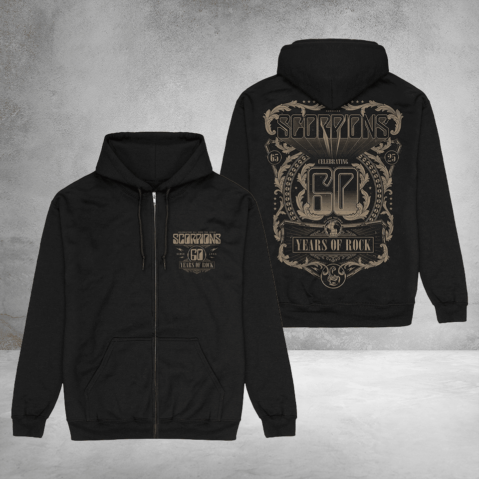 Scorpions 60 Years of Rock Double Sided Zip Hoodie for Fans