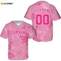 Custom Team Name And Number Baseball Jersey For Men Women, Personalized Breast Cancer Awareness - lylyprint.com