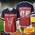 Customized Red Disc Golf Chain Baseball Jersey - Personalized & Numbered - Aopprinter